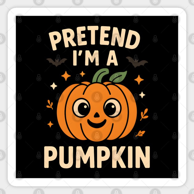 Pretend I’m a Pumpkin Funny Halloween Costume Graphic Sticker by MakerMind8.2